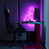 Core 140 Gaming Desk | LEDs, Headphone & Drink Mounts (Carbon Fibre Red, 140cm) Gaming Desk - Gaming