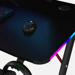 Essentials 140 Gaming Desk | LEDs, Headphone & Drink Mounts (Carbon Fibre Black, 140cm) Gaming Desk - Marcel Olsen