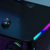 Pro 140 Gaming Desk Corner | LEDs, Headphone & Drink Mounts (Carbon Fibre Black, 140cm) Gaming Desk - Gaming