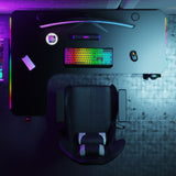 Pro 140 Gaming Desk Corner | LEDs, Headphone & Drink Mounts (Carbon Fibre Black, 140cm) Gaming Desk - Gaming