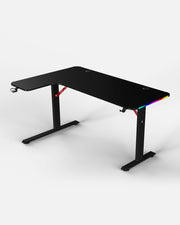Scrivania gaming RGB a L Pro 140, nera – Outlet