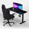 Pro 140 Gaming Desk Corner | LEDs, Headphone & Drink Mounts (Carbon Fibre Black, 140cm) - Outlet Gaming Desk - Marcel Olsen