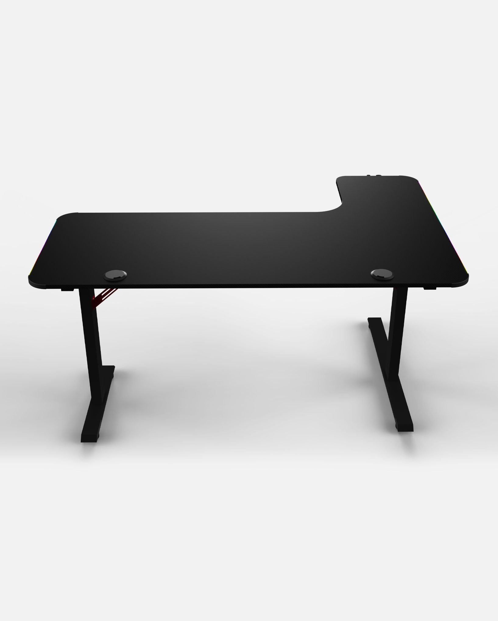 Pro 140 Gaming Desk Corner | LEDs, Headphone & Drink Mounts (Carbon Fibre Black, 140cm) - Outlet Gaming Desk - Marcel Olsen