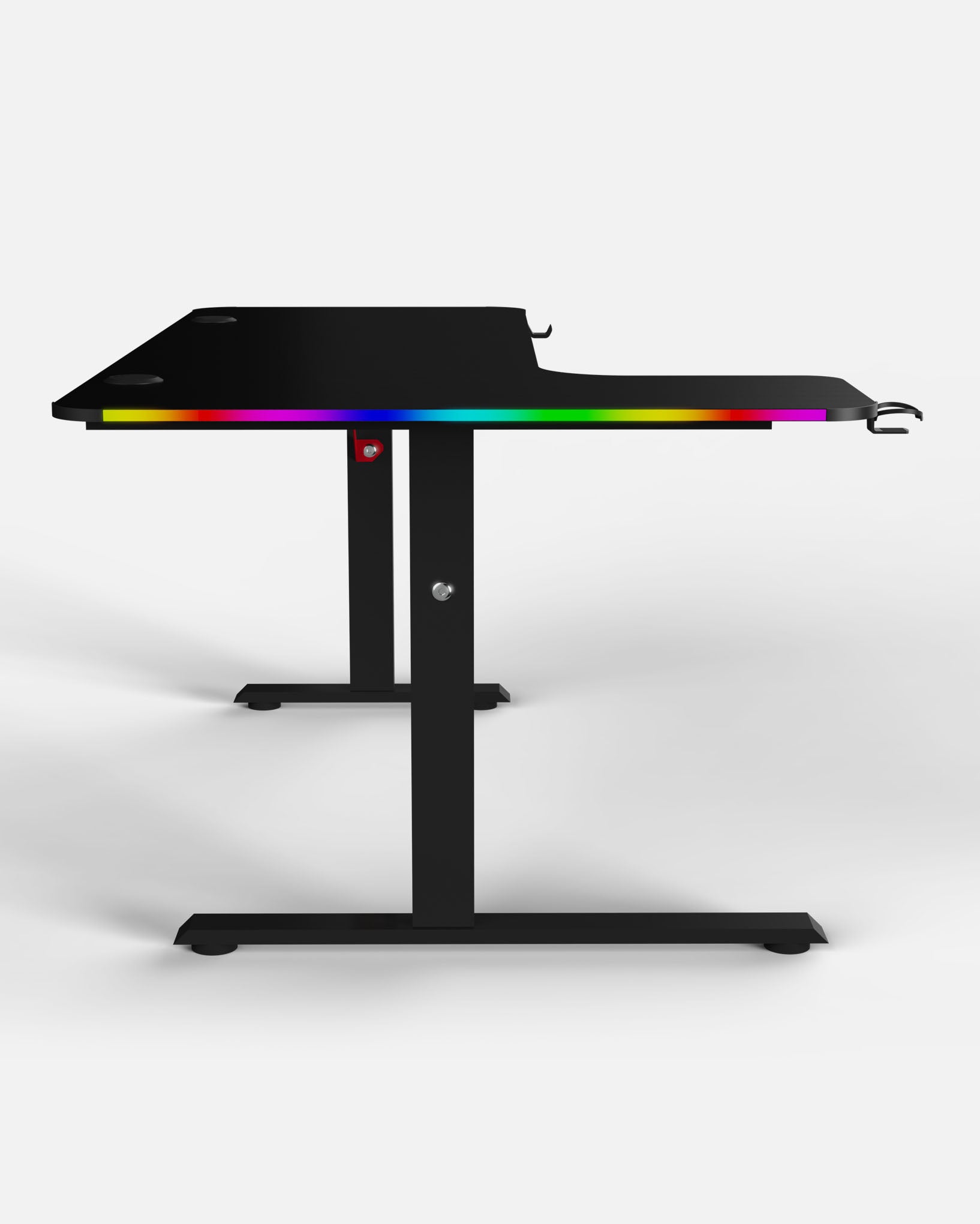 Pro 140 Gaming Desk Corner | LEDs, Headphone & Drink Mounts (Carbon Fibre Black, 140cm) - Outlet Gaming Desk - Marcel Olsen