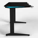 Core 140 Gaming Desk | LEDs, Headphone & Drink Mounts (Carbon Fibre Black, 140cm) Gaming Desk - Marcel Olsen
