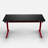 Core 140 Gaming Desk | LEDs, Headphone & Drink Mounts (Carbon Fibre Red, 140cm) Gaming Desk - Gaming