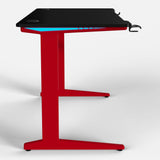 Core 140 Gaming Desk | LEDs, Headphone & Drink Mounts (Carbon Fibre Red, 140cm) Gaming Desk - Gaming