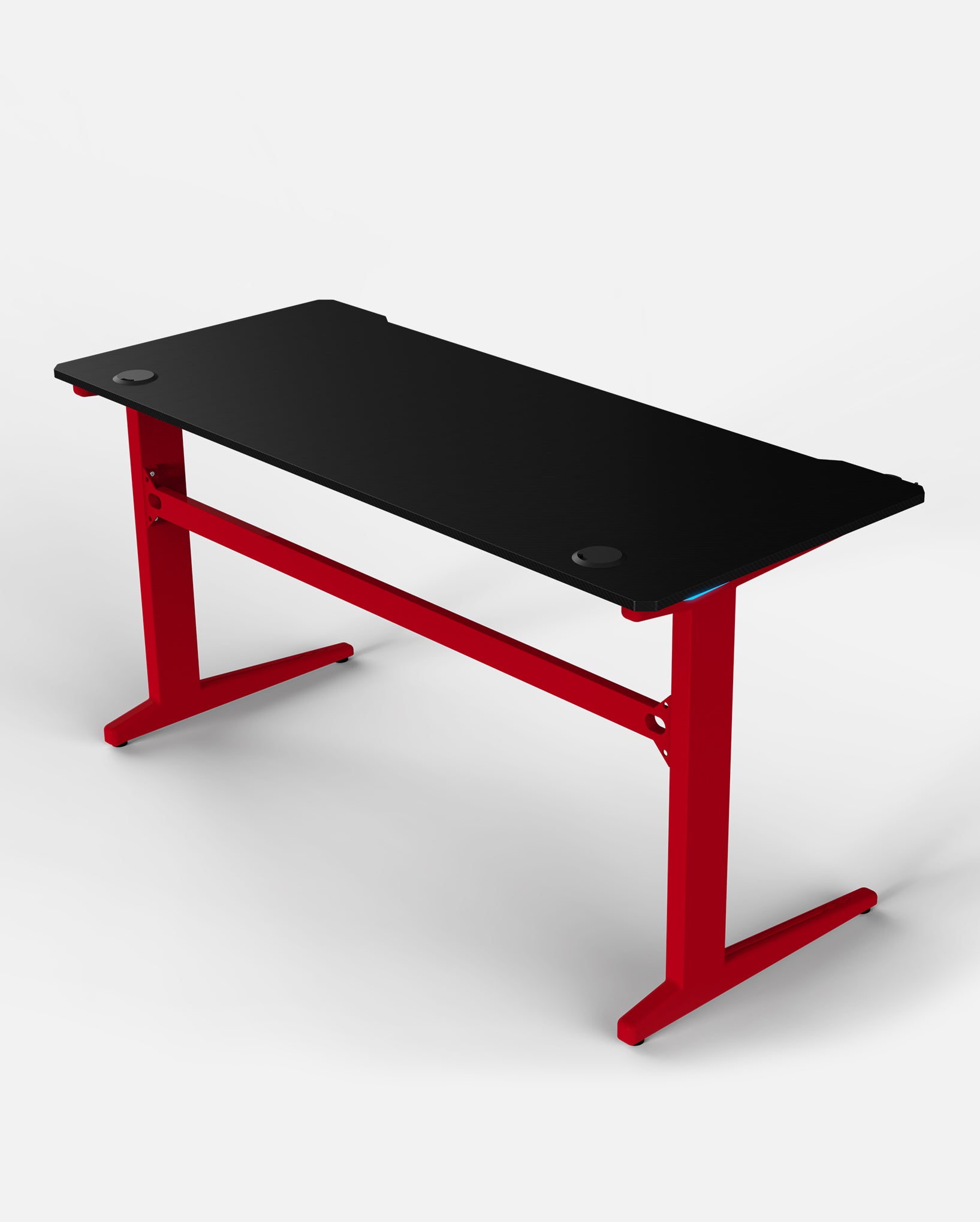 Core 140 Gaming Desk | LEDs, Headphone & Drink Mounts (Carbon Fibre Red, 140cm) Gaming Desk - Gaming