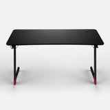 Essentials 140 Gaming Desk | LEDs, Headphone & Drink Mounts (Carbon Fibre Black, 140cm) Gaming Desk - Gaming