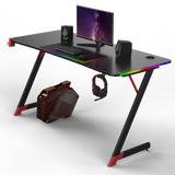 Essentials 140 Gaming Desk | LEDs, Headphone & Drink Mounts (Carbon Fibre Black, 120cm) Gaming Desk - Jacob Bek Gaming
