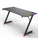 Essentials 140 Gaming Desk | LEDs, Headphone & Drink Mounts (Carbon Fibre Black, 120cm) Gaming Desk - Jacob Bek Gaming