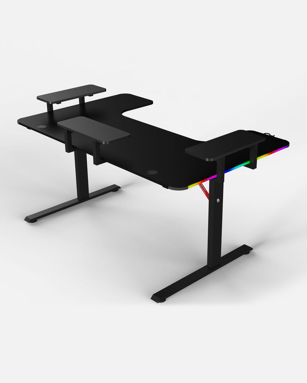 Pro 160 Gaming Desk | LEDs, Headphone & Drink Mounts (Carbon Fibre Black, 160cm) - Outlet Gaming Desk - Marcel Olsen