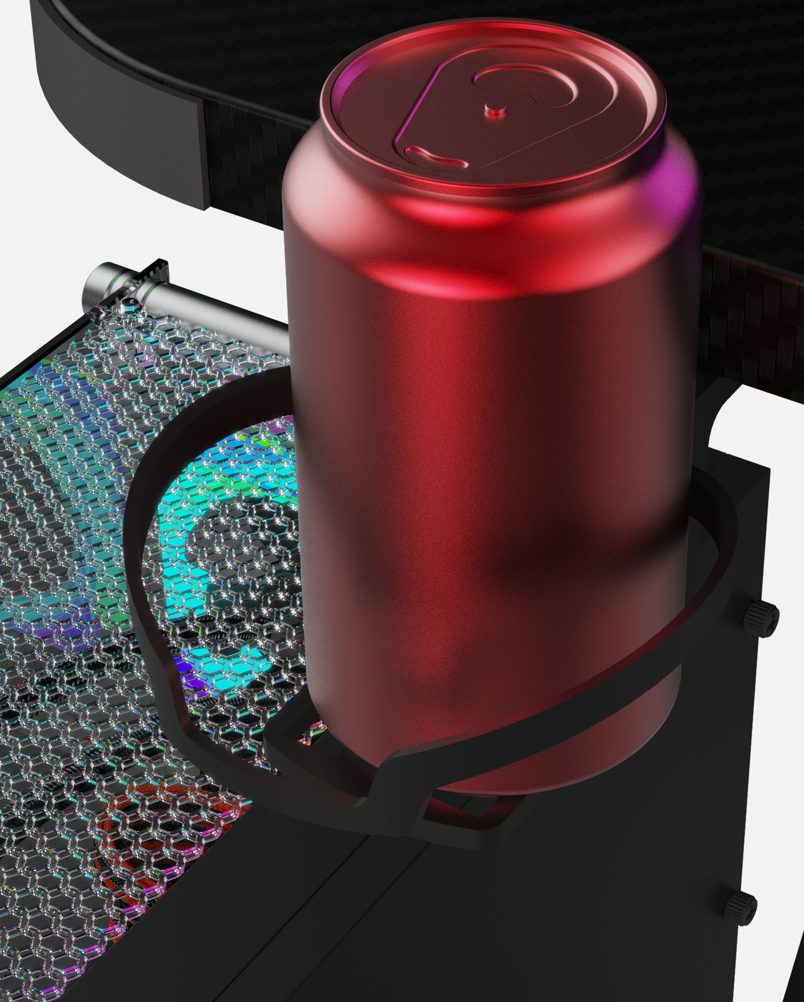 Pro 160 Gaming Desk | LEDs, Headphone & Drink Mounts (Carbon Fibre Black, 160cm) Gaming Desk - Gaming