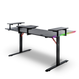 Pro Gaming Desk 160 | LEDs, Headphone & Drink Mounts (Carbon Fibre Black, 180cm) Gaming Desk - Jacob Bek Gaming