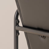 Berria Armchair Metal & Vegan Leather (Ebony Black) – Modern Industrial Ribbed Lounge Chair - Marcel Olsen
