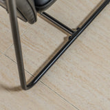 Berria Armchair Metal & Vegan Leather (Ebony Black) – Modern Industrial Ribbed Lounge Chair - Marcel Olsen