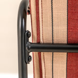 Berria Armchair Metal & Striped Fabric (Crimson Sand) – Modern Boho Summer Lounge Chair - Marcel Olsen