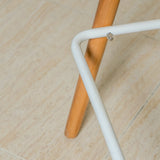 Casco Modern Bar Stool Armchair (Arctic White) – Scandinavian Style Shell Stool with Wooden Legs & Armrests (68cm) - Marcel Olsen