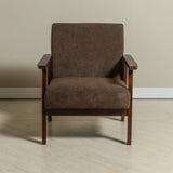 Sarria Mid-century Upholstered Armchair (Tierra Brown Fabric) – Scandinavian Style 1 Seater Sofa - Marcel Olsen