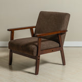 Sarria Mid-century Upholstered Armchair (Tierra Brown Fabric) – Scandinavian Style 1 Seater Sofa - Marcel Olsen