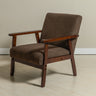 Sarria Mid-century Upholstered Armchair (Tierra Brown Fabric) – Scandinavian Style 1 Seater Sofa - Marcel Olsen
