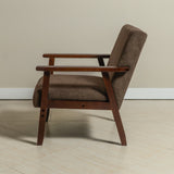 Sarria Mid-century Upholstered Armchair (Tierra Brown Fabric) – Scandinavian Style 1 Seater Sofa - Marcel Olsen