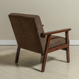 Sarria Mid-century Upholstered Armchair (Tierra Brown Fabric) – Scandinavian Style 1 Seater Sofa - Marcel Olsen