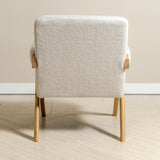 Bascuas Boho Upholstered Armchair (Bouclé White Fabric) – Mid-century Style Accent Chair - Marcel Olsen