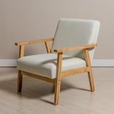 Sarria Mid-century Upholstered Armchair (Arena Beige Fabric) – Scandinavian Style 1 Seater Sofa - Marcel Olsen
