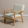 Sarria Mid-century Upholstered Armchair (Arena Beige Fabric) – Scandinavian Style 1 Seater Sofa - Marcel Olsen