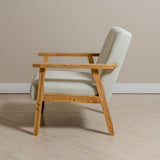 Sarria Mid-century Upholstered Armchair (Arena Beige Fabric) – Scandinavian Style 1 Seater Sofa - Marcel Olsen