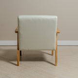 Sarria Mid-century Upholstered Armchair (Arena Beige Fabric) – Scandinavian Style 1 Seater Sofa - Marcel Olsen