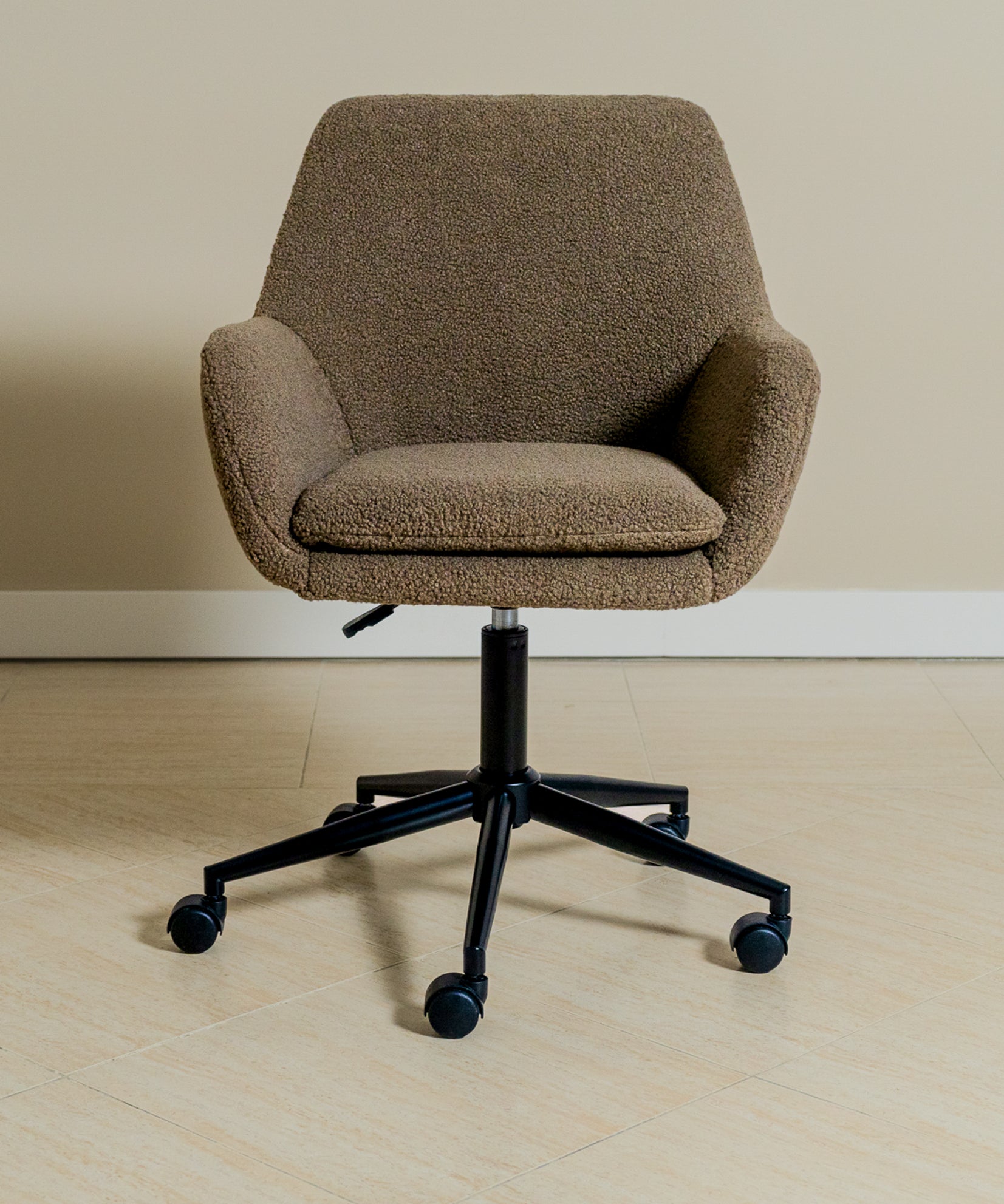 Sheepskin Desk Chair (Smoked Oak Brown Bouclé) - Marcel Olsen