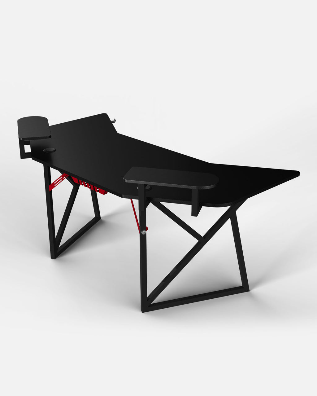 Pro 180 Gaming Desk Corner | Headphone & Drink Mounts (Carbon Fibre Black, 180cm) - Outlet Gaming Desk - Marcel Olsen
