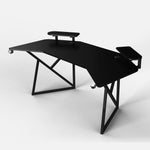Pro 180 Gaming Desk Corner | Headphone & Drink Mounts (Carbon Fibre Black, 180cm) Gaming Desk - Gaming