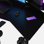Pro 180 Gaming Desk Corner | Headphone & Drink Mounts (Carbon Fibre Black, 180cm) Gaming Desk - Gaming