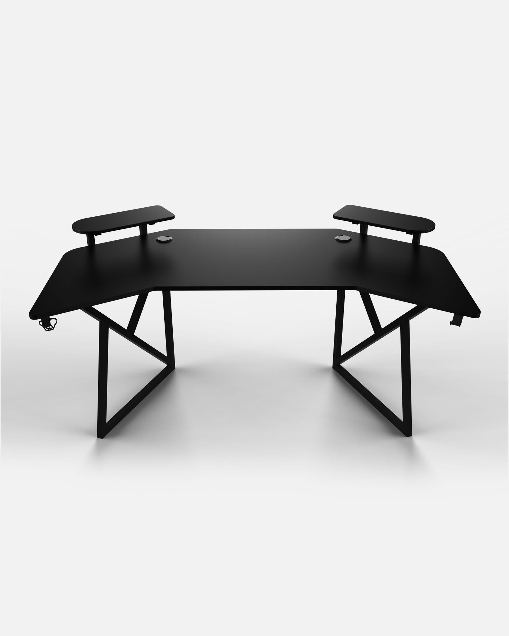 Pro 180 Gaming Desk Corner | Headphone & Drink Mounts (Carbon Fibre Black, 180cm) Gaming Desk - Gaming