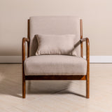 Lubian Mid-century Upholstered Armchair (Jaspe Grey Fabric) – Scandinavian Style Lounge Chair - Marcel Olsen