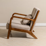 Lubian Mid-century Upholstered Armchair (Jaspe Grey Fabric) – Scandinavian Style Lounge Chair - Marcel Olsen
