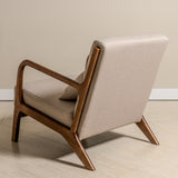 Lubian Mid-century Upholstered Armchair (Jaspe Grey Fabric) – Scandinavian Style Lounge Chair - Marcel Olsen