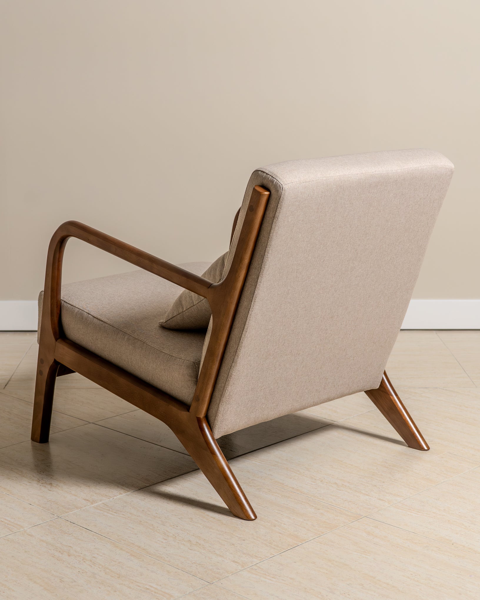 Lubian Mid-century Upholstered Armchair (Jaspe Grey Fabric) – Scandinavian Style Lounge Chair - Marcel Olsen