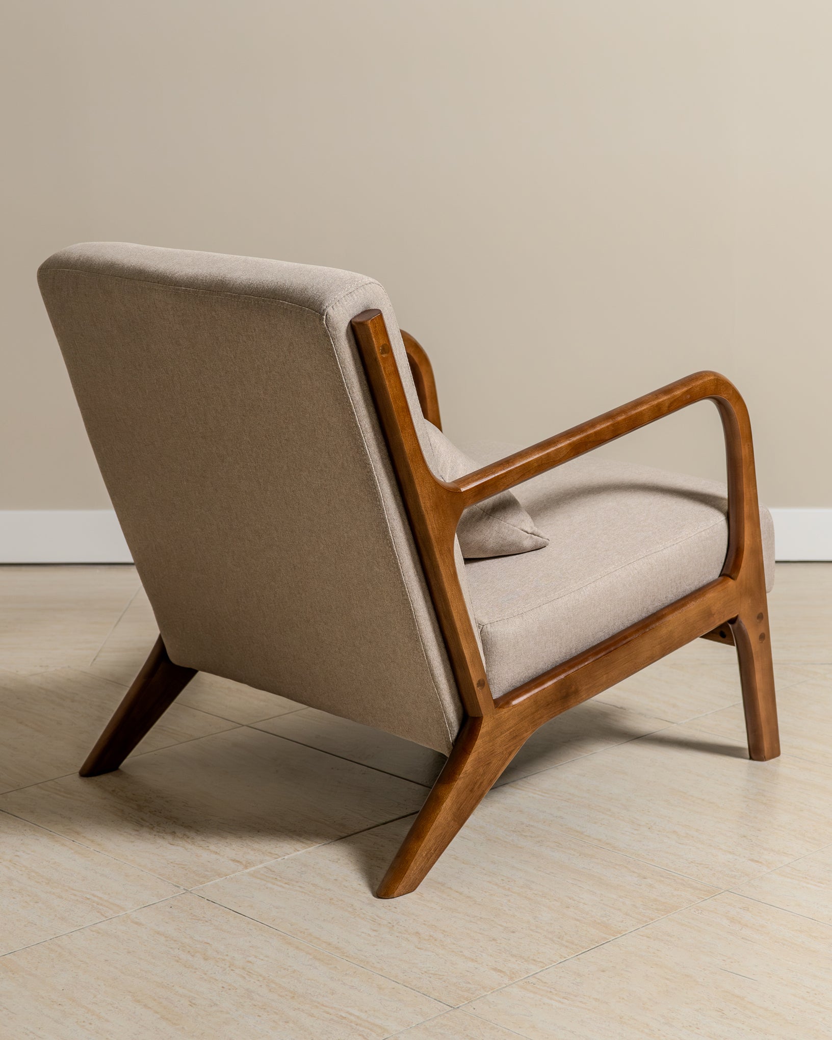 Lubian Mid-century Upholstered Armchair (Jaspe Grey Fabric) – Scandinavian Style Lounge Chair - Marcel Olsen