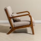 Lubian Mid-century Upholstered Armchair (Jaspe Grey Fabric) – Scandinavian Style Lounge Chair - Marcel Olsen