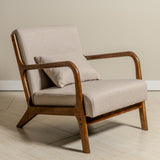 Lubian Mid-century Upholstered Armchair (Jaspe Grey Fabric) – Scandinavian Style Lounge Chair - Marcel Olsen