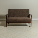 Sarria Mid-century Upholstered Sofa (Tierra Brown Fabric) – Scandinavian Style 2 Seater Sofa - Marcel Olsen