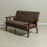 Sarria Mid-century Upholstered Sofa (Tierra Brown Fabric) – Scandinavian Style 2 Seater Sofa - Marcel Olsen