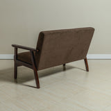 Sarria Mid-century Upholstered Sofa (Tierra Brown Fabric) – Scandinavian Style 2 Seater Sofa - Marcel Olsen