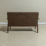 Sarria Mid-century Upholstered Sofa (Tierra Brown Fabric) – Scandinavian Style 2 Seater Sofa - Marcel Olsen