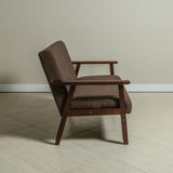 Sarria Mid-century Upholstered Sofa (Tierra Brown Fabric) – Scandinavian Style 2 Seater Sofa - Marcel Olsen