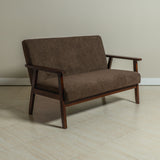 Sarria Mid-century Upholstered Sofa (Tierra Brown Fabric) – Scandinavian Style 2 Seater Sofa - Marcel Olsen